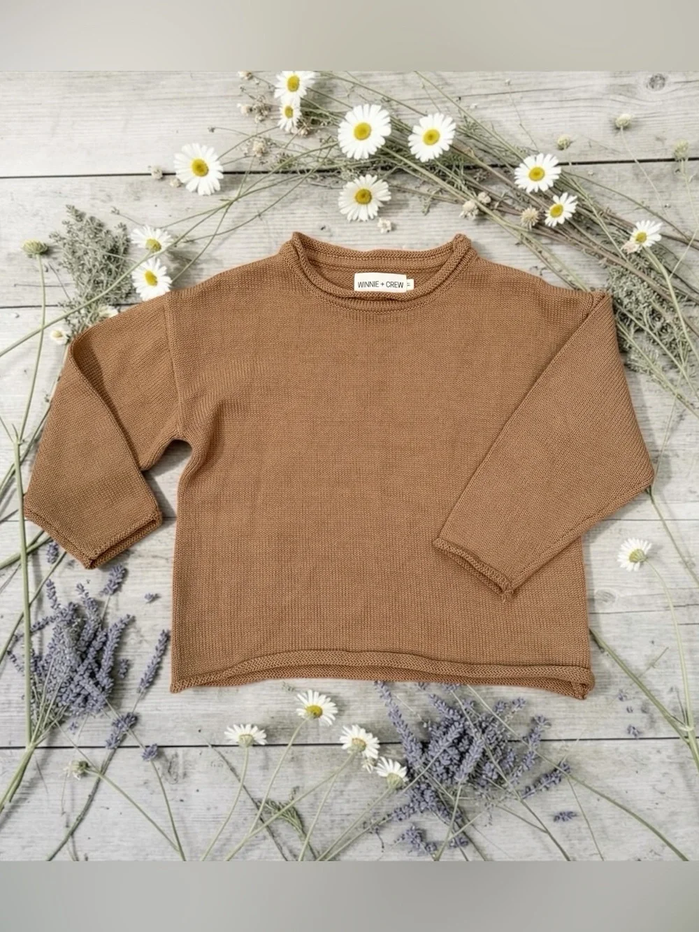 Women's Crewneck Sweater in Caramel